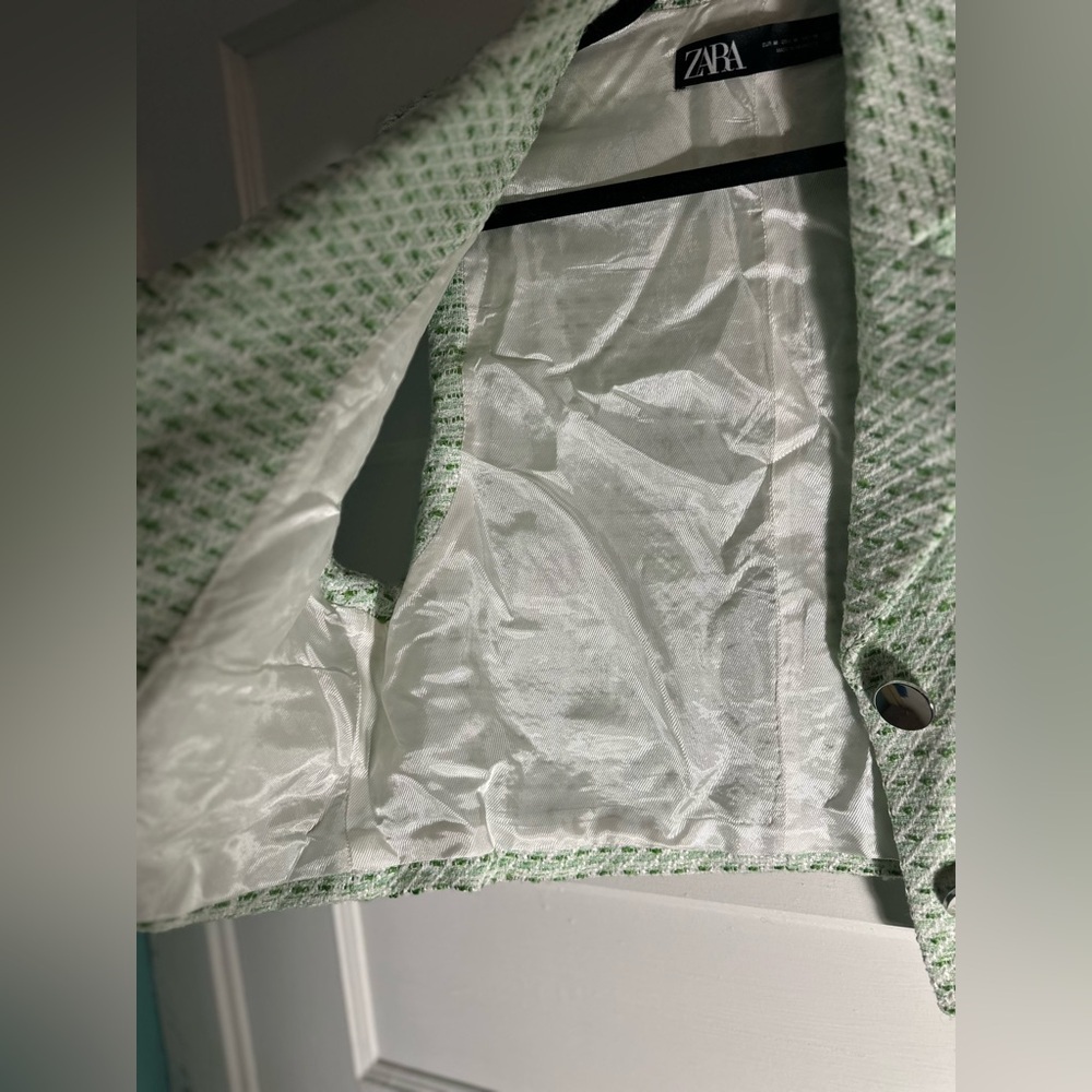 Zara Mint and White Textured Vest - Picture 5 of 7